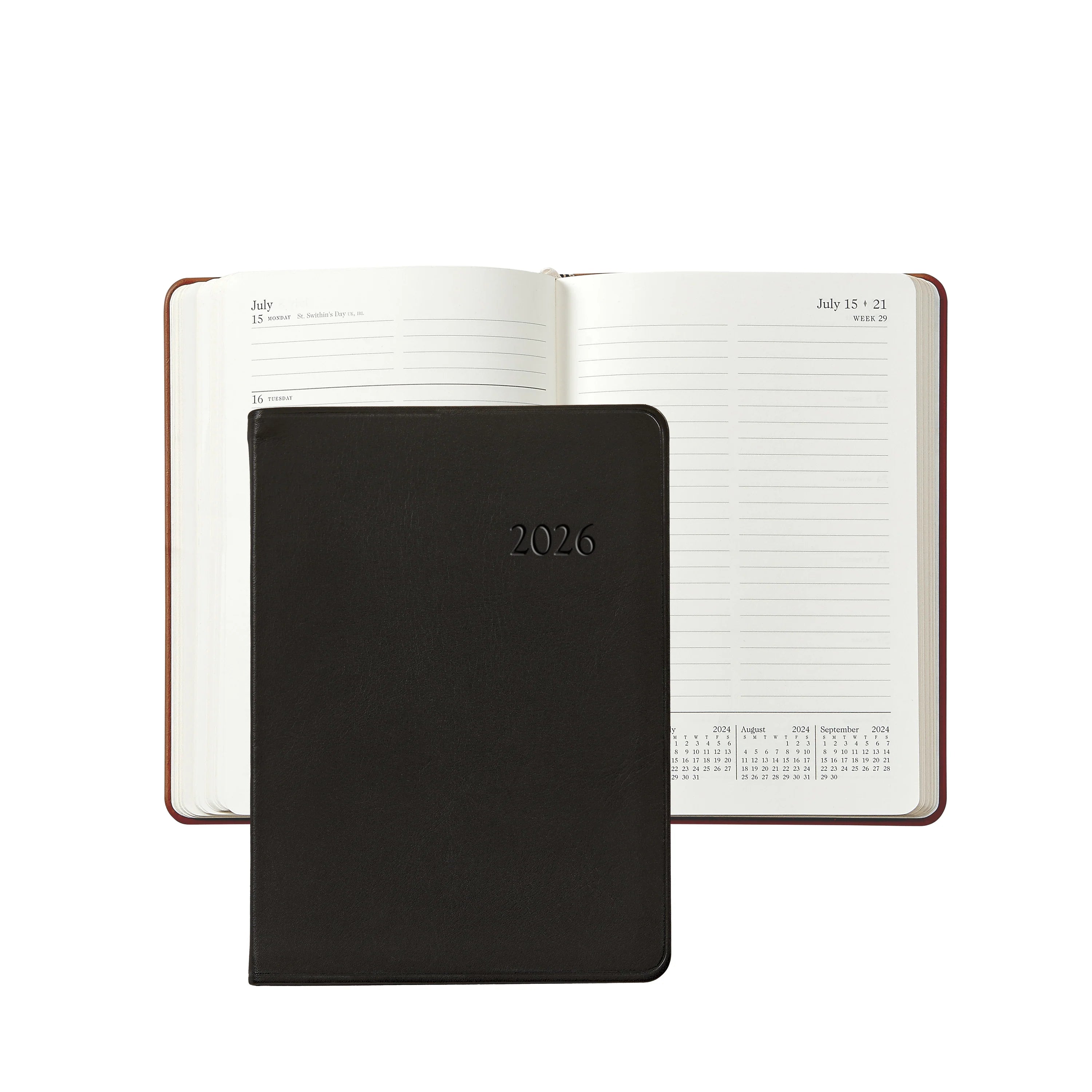 Graphic Image 2026 Weekly Notebook Traditional Leather