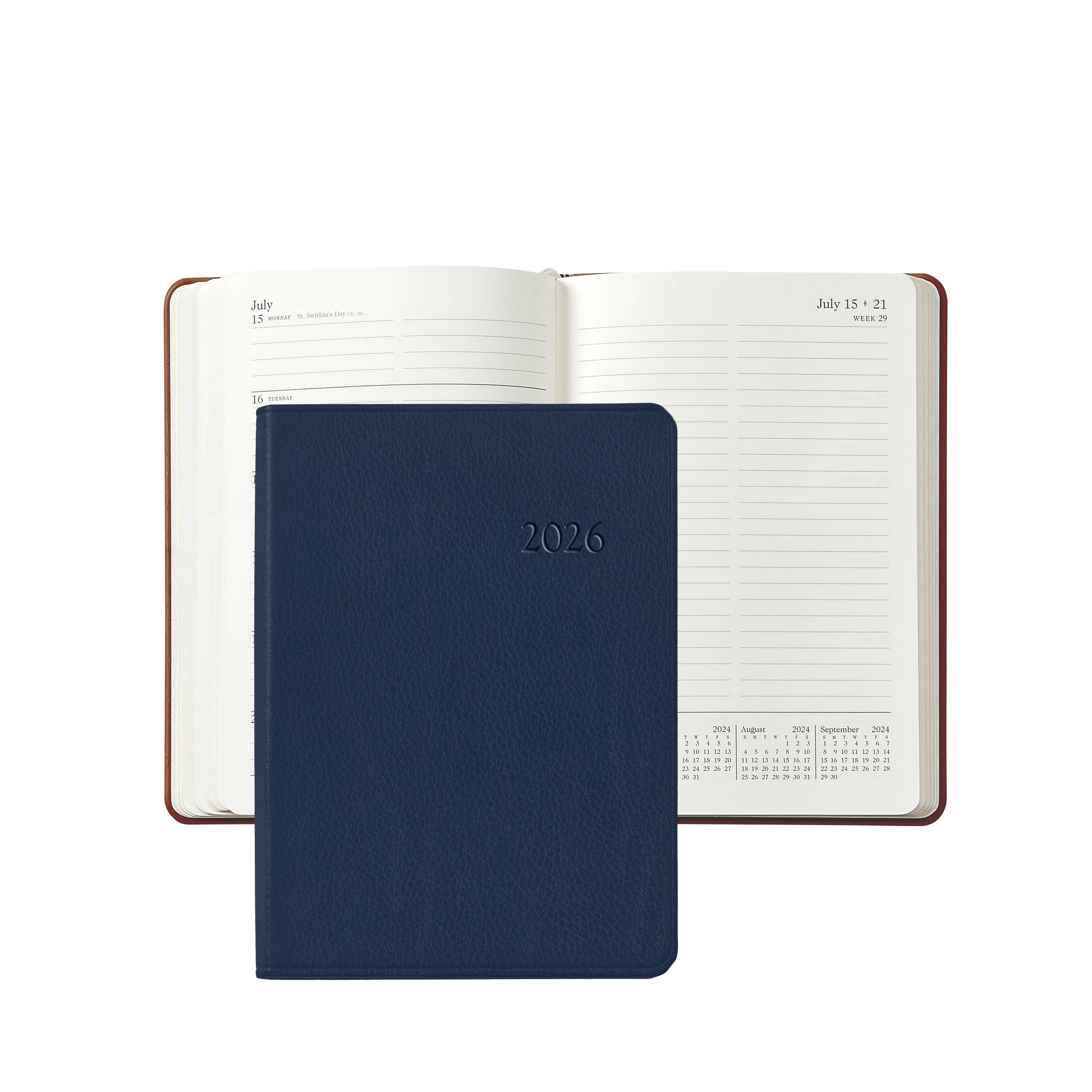 Graphic Image 2026 Weekly Notebook Traditional Leather
