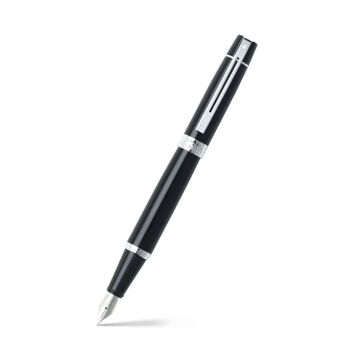 Sheaffer 300 Glossy Black Fountain Pen With Chrome Trims