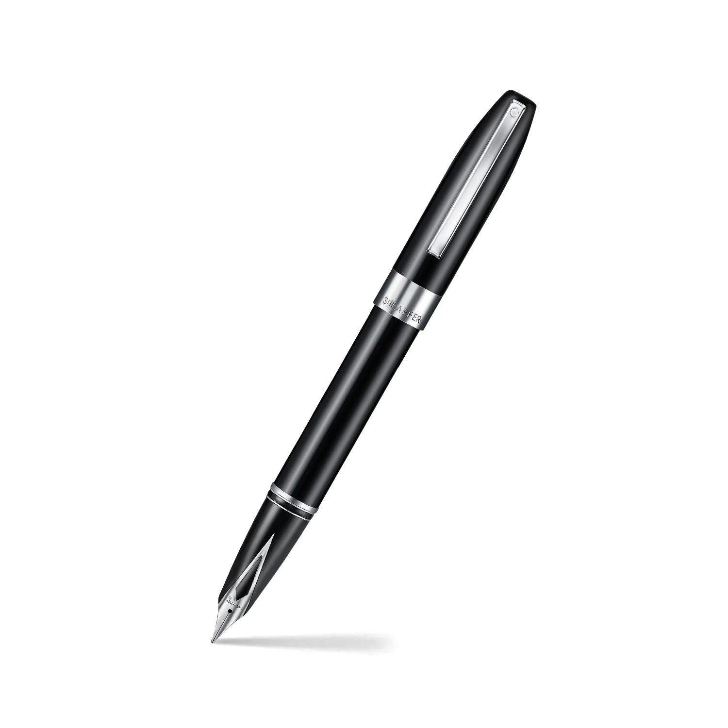 Sheaffer Legacy 9064 Glossy Black Inlaid Nib Fountain Pen with Chrome-Plated Trims