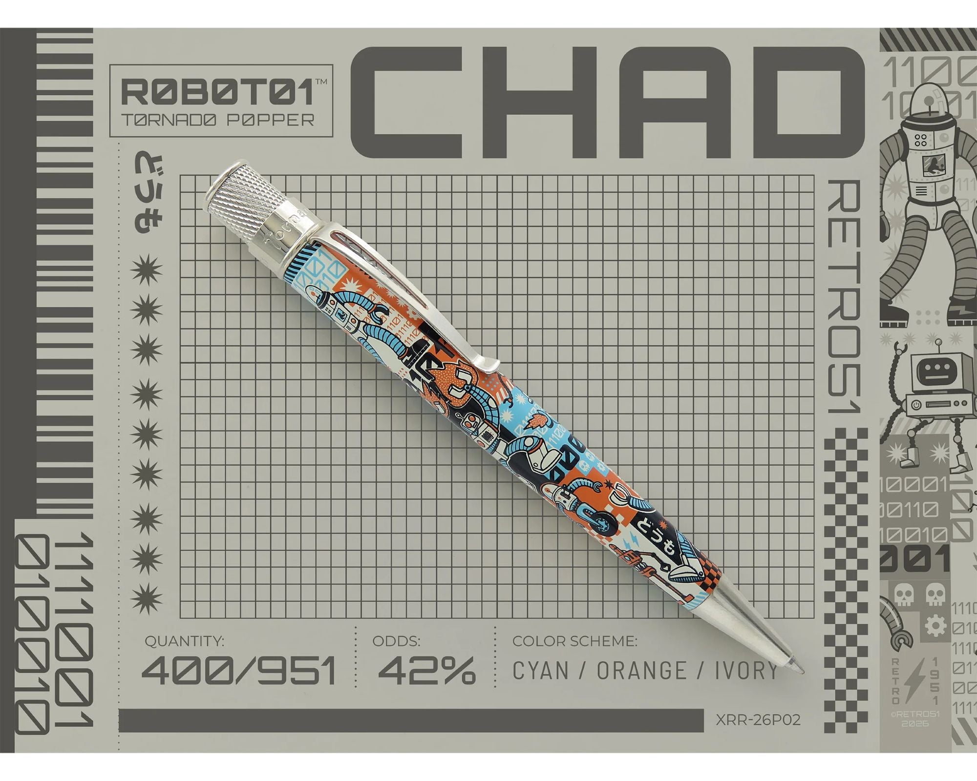 Retro 1951 Tornado Popper™ Limited Edition R0B0T01 Rollerball Pen
