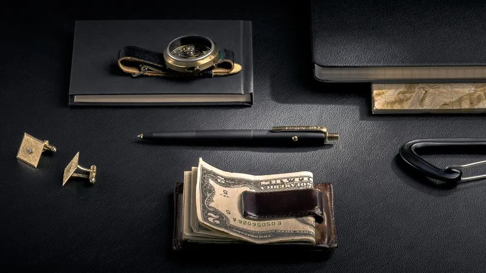 Fisher Space Pen  Graphite Black Cerakote Astronaut Space Pen, Solar Flare Gold Titanium Accents