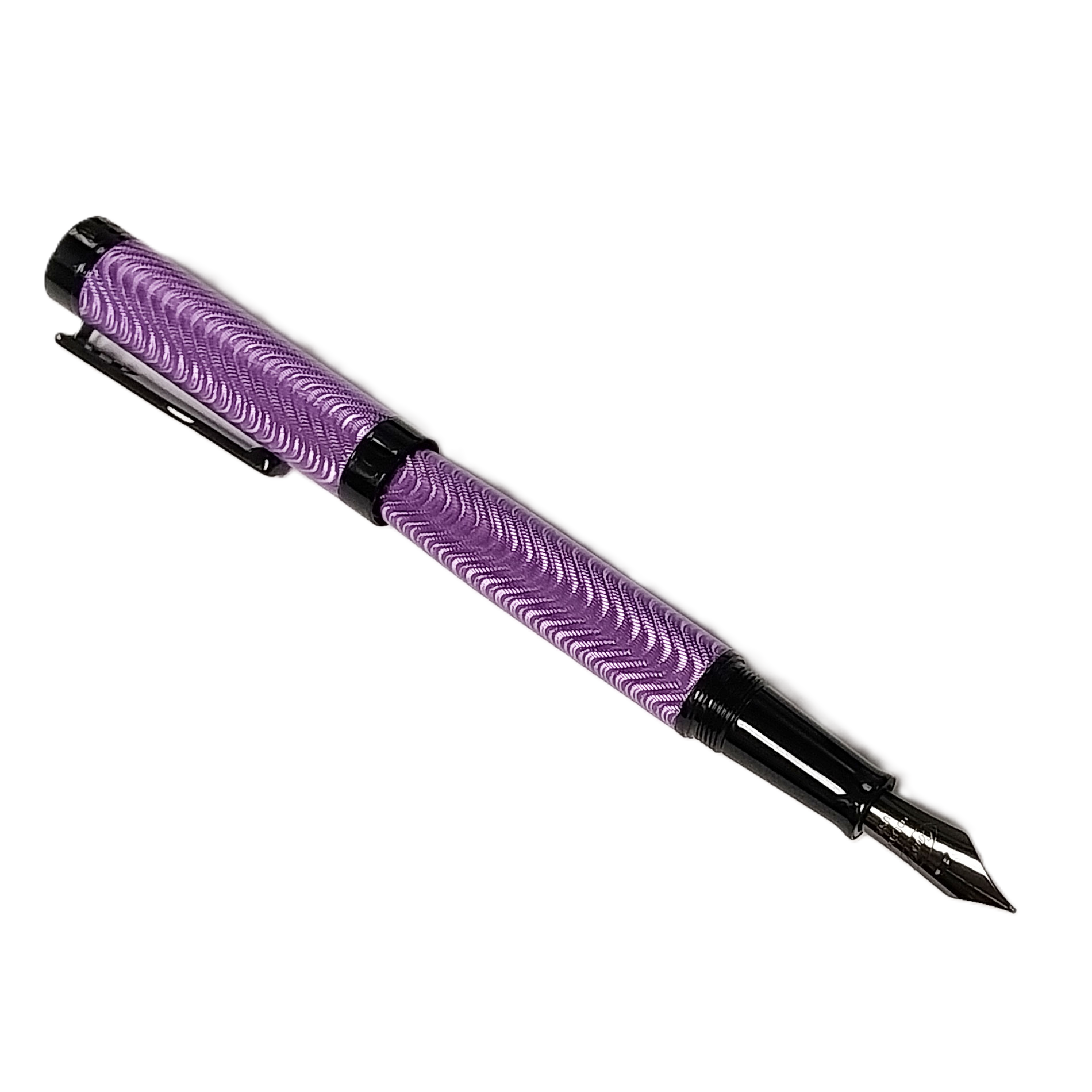 Conklin Herringbone Fountain Pen Purple/Black