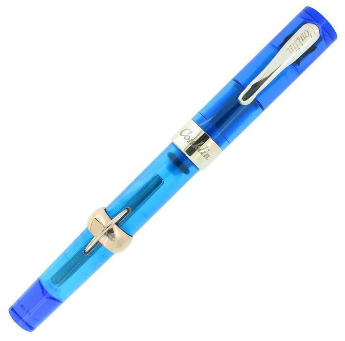 Conklin Conklin Mark Twain Blue Demo Crescent Limited Edition 14k Nib Fountain Pen With Rose Gold Trim