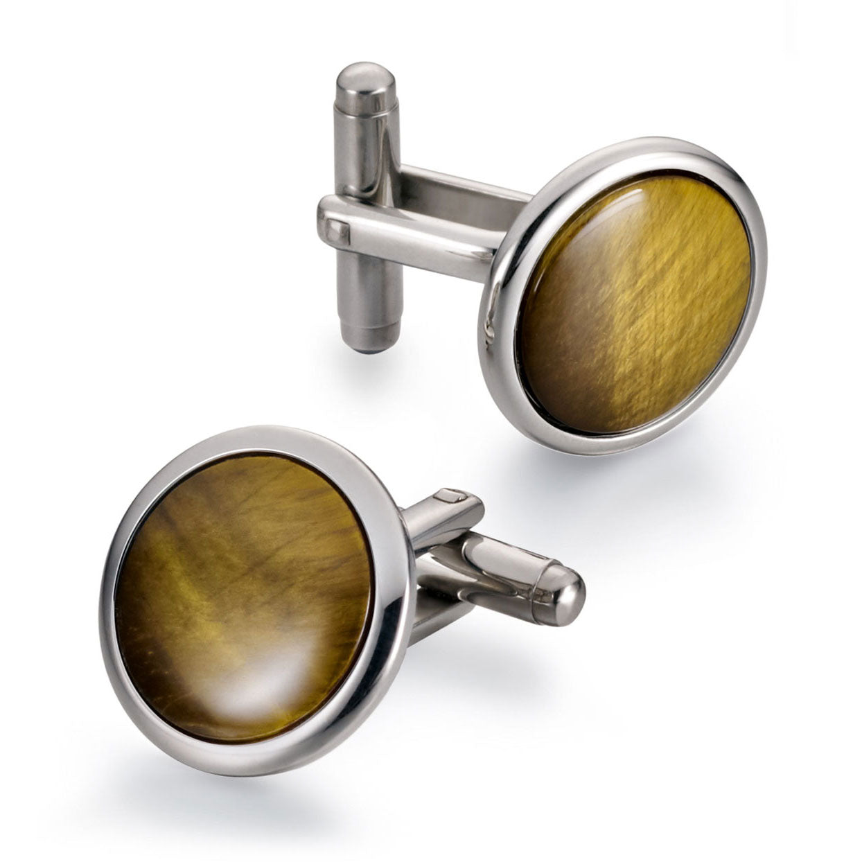 Dalvey DISCUS CUFFLINKS Tiger's eye