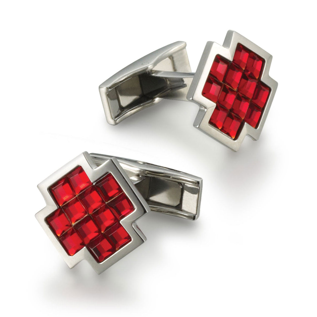 Dalvey SIGNATURE CRUX CUFFLINKS Swarovski Jet Hematite