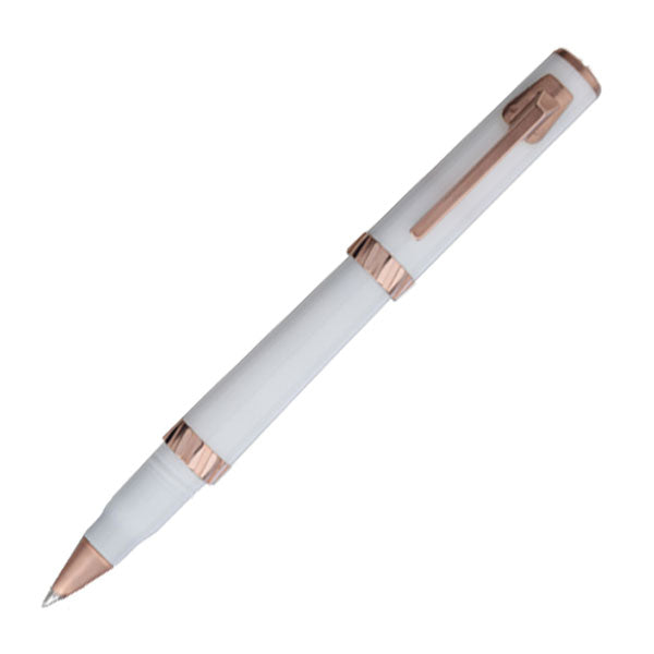 Delta MOMO Designs Tork Rollerball Pen White with Pink Gold Trim