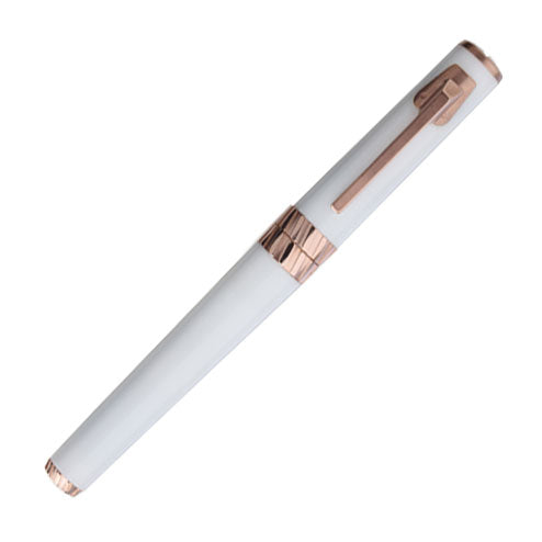 Delta MOMO Designs Tork Rollerball Pen White with Pink Gold Trim