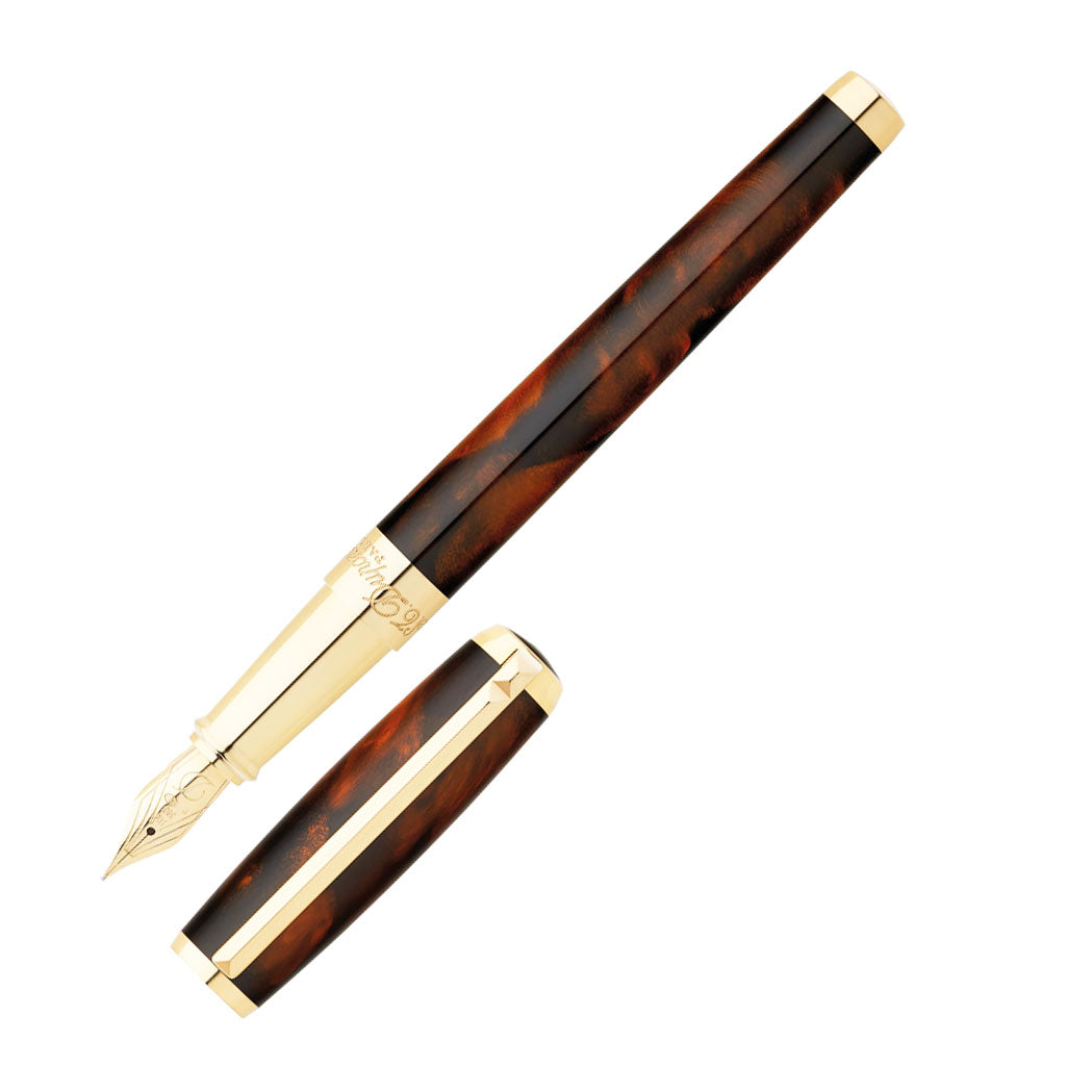 St Dupont Atelier Line D Medium Fountain Pen Limited Edition Brown Lacquer