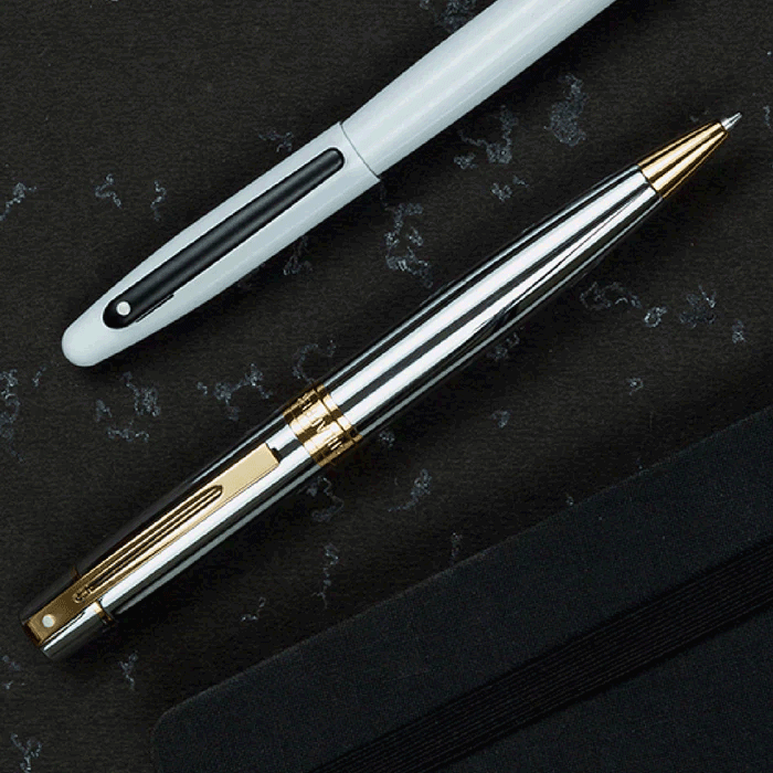 Sheaffer 300 Chrome with Gold Trims Ballpoint Pen