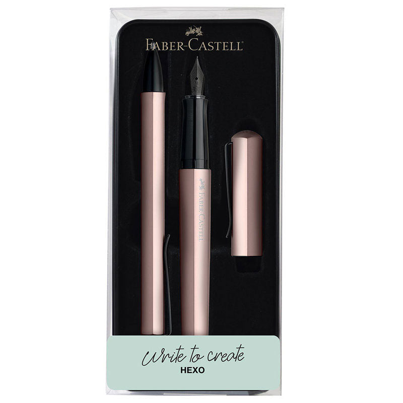 Faber-Castell Hexo Fountain Pen and Ballpoint Pen Set Rose