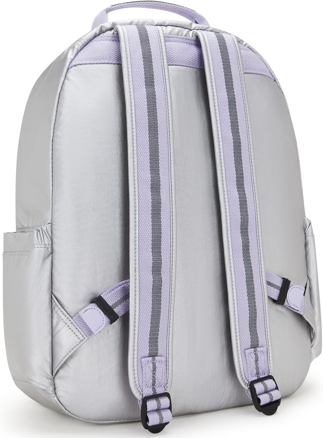 Kipling Seoul Large  Metallic 15" Laptop Backpack Silver Glow Metallic
