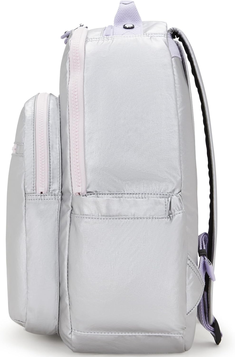 Kipling Seoul Large  Metallic 15" Laptop Backpack Silver Glow Metallic