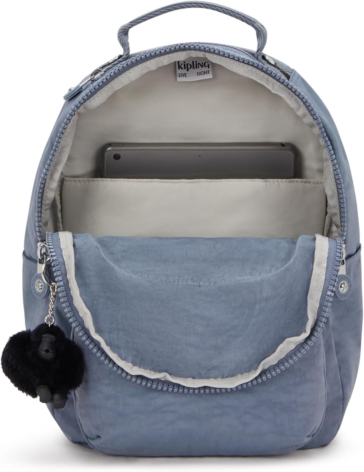 Kipling Seoul Small  Nylon Tablet Backpack Blue Stone