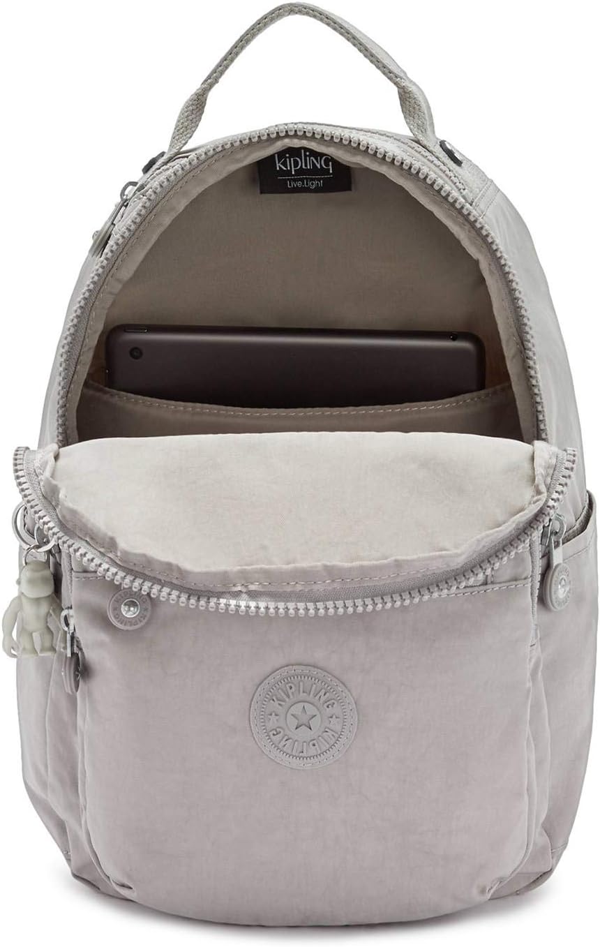 Kipling Seoul Small  Nylon Tablet Backpack Grey Gris