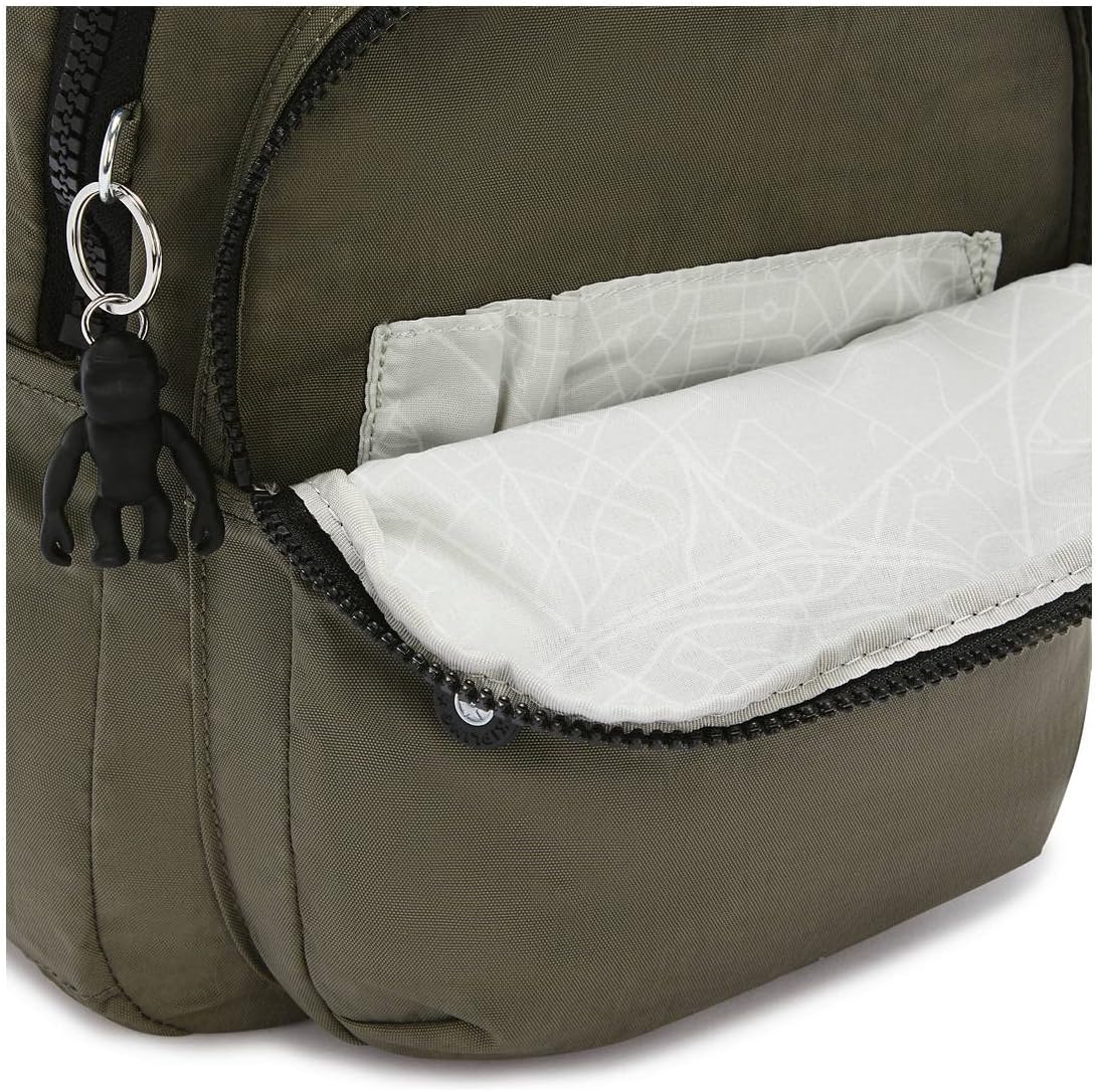 Kipling Seoul Small  Nylon Tablet Backpack Moss Green