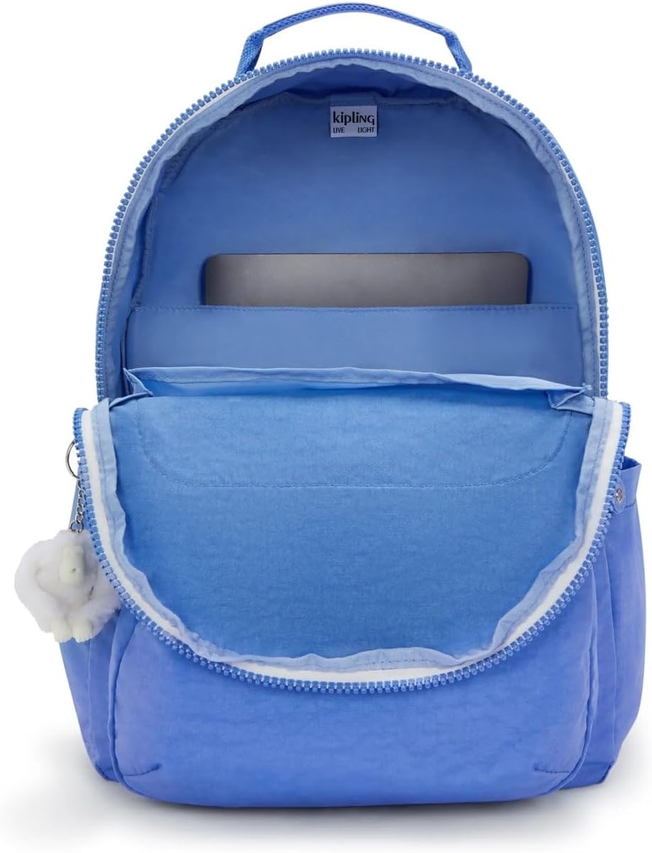 blue leather laptop backpack Kipling Seoul Large 15" Laptop Backpack Cocktail Blue