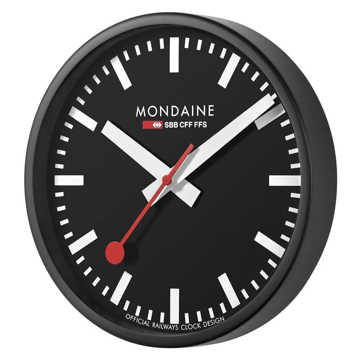 Mondaine Wall Clock Black 25 cm - Altman Luggage 