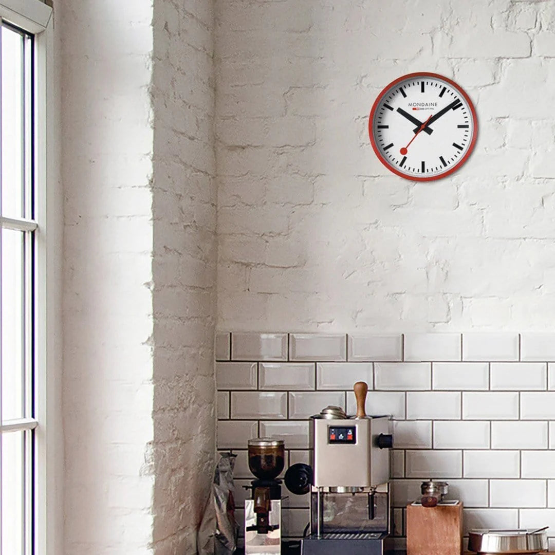 Mondaine Wall Clock Red 25 cm - Altman Luggage 