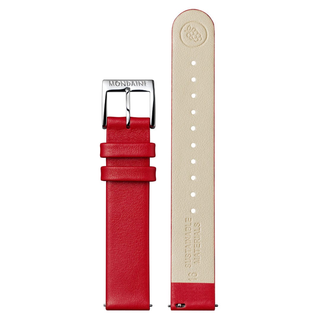 Mondaine Petite Cushion Watch Red vegan grape leather, 31 mm MSL.31110.LCV