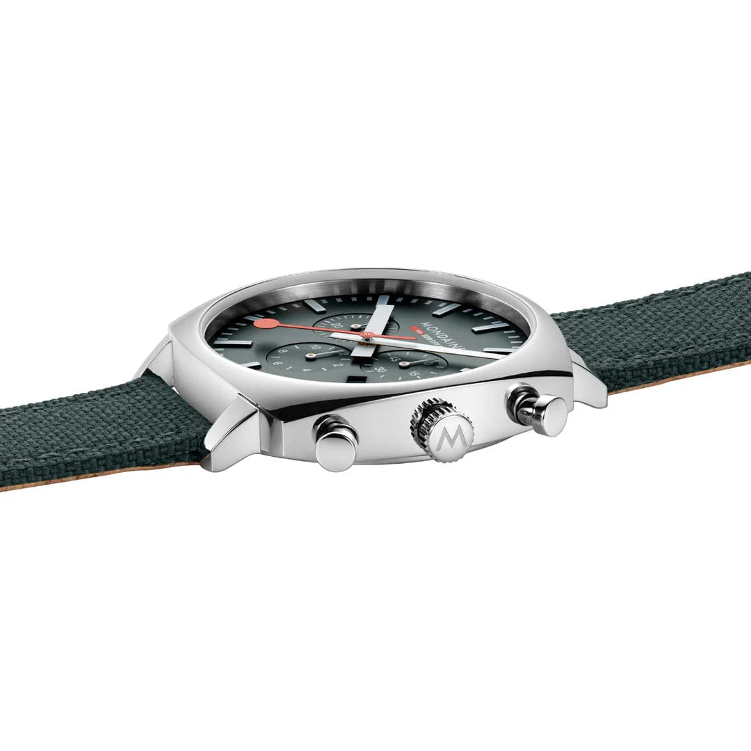 Mondaine Cushion Park Green 41 mm Chronograph Watch MSL.41460.LF.SET