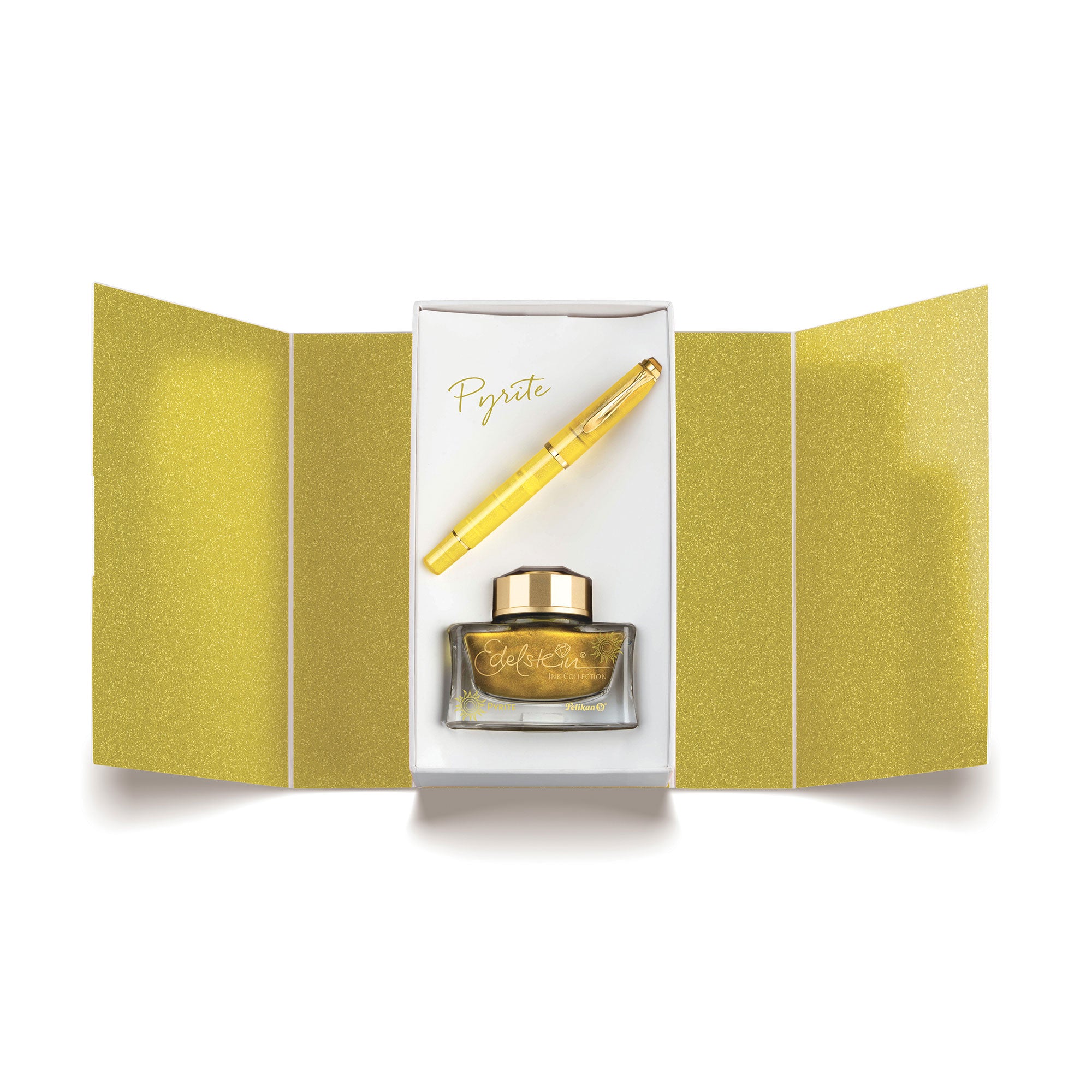 Pelikan 200 SPECIAL EDITION Classic M200 Pyrite Fountain Pen & Ink bottle Set