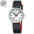 Mondaine Classic Brushed Steel Black, Vegan Grape Leather Strap, 36 mm