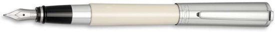 Aurora Ivory Resin w/ Chrome Cap Fountain Pen