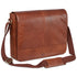 Vegetable Tanned Top Grain Buffalo Leather Messenger Bag for 15" Laptop / Tablet, 15.5" x 3" x 13", Cognac