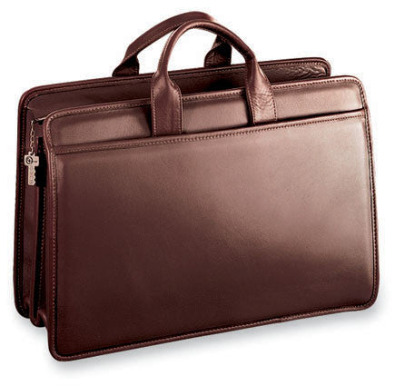 Jack Georges Platinum Special Edition #8202 Double gusset top zip briefcase 