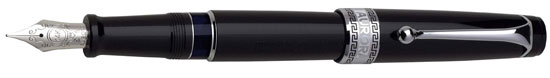 Aurora Optima Resin Black w/ Chrome Plated Trim Fountain Pen