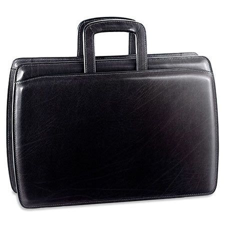 Jack Georges Elements Slim Leather Briefcase #4202-Black