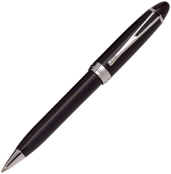 Aurora Ipsilon Deluxe Black Resin Chrome Trims Ballpoint Pen B32C