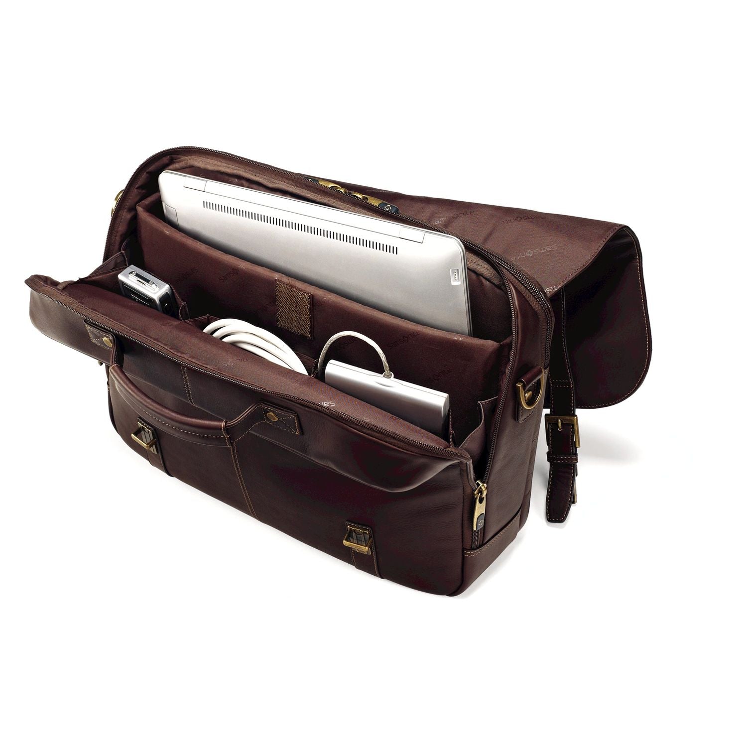 Samsonite Colombian Leather Flapover Case Double Gusset