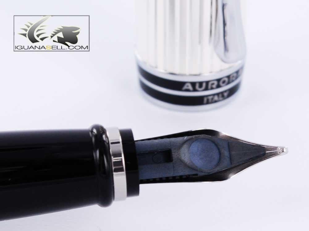 Aurora Ipsilon Fountain Pen Sterling & Black Medium