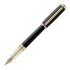 Dupont Line D Fountain Pen Black Lacquer with Gold Fine 410574