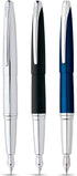 Cross ATX Basalt Black Fountain Pen with Chrome-Plated Appointments and Stainless Steel Fine Nib