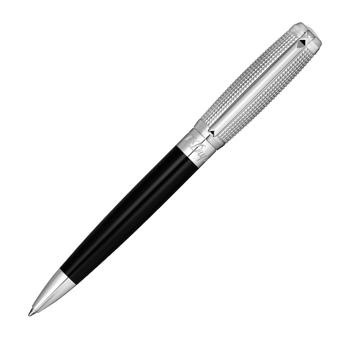 Dupont Line D Ballpoint Pen Black Lacquer with Palladium Diamond Head ST415672