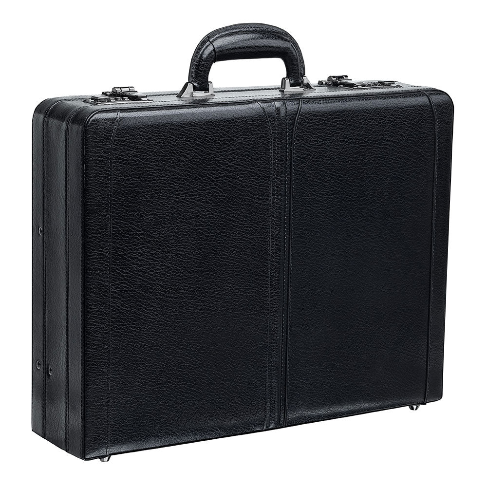 Mancini Leather Mancini Leather Expandable Attache Case, 17.75" x 4.5" x 14", Black