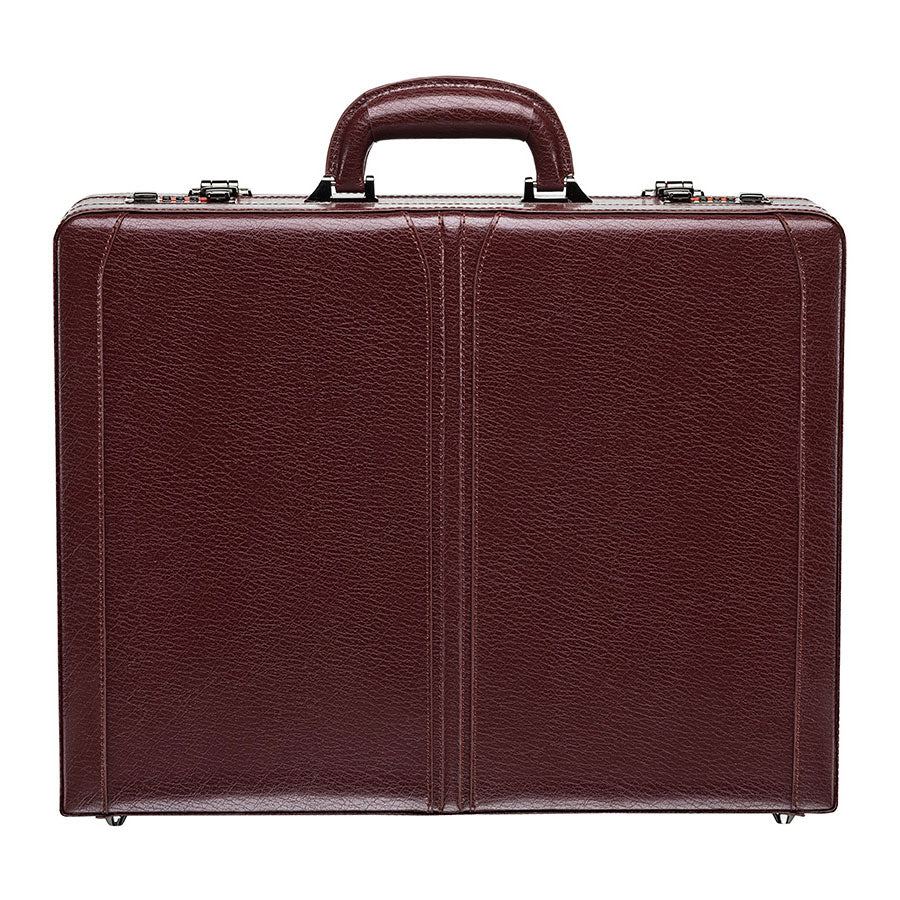 Mancini Leather Expandable Attache Case Burgundy