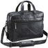Mancini Leather Laptop / Tablet Compatible Double Compartment Briefcase with RFID Secure Pocket - Black