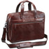 Mancini Leather Laptop / Tablet Compatible Double Compartment Briefcase with RFID Secure Pocket - Brown