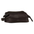 Mancini Leather Classic Toiletry Kit with Organizer Brown