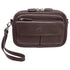 Mancini Leather Compact Unisex Bag, 8" x 3" x 5.5", Brown