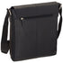 Mancini Leather Messenger Style Unisex Bag for Tablet/ E-reader, 10.25" x 3" x 12", Black