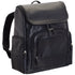 Mancini Leather Backpack with RFID Secure pocket for 15.6" Laptop and Tablet, 12" x 6" x 15", Black