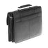 Mancini Leather Double Compartment Flap Briefcase for 15.6" Laptop / Tablet, 16" x 4" x 12", Black