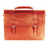 Mancini Leather Double Compartment Flap Briefcase for 15.6" Laptop / Tablet, 16" x 4" x 12", Cognac