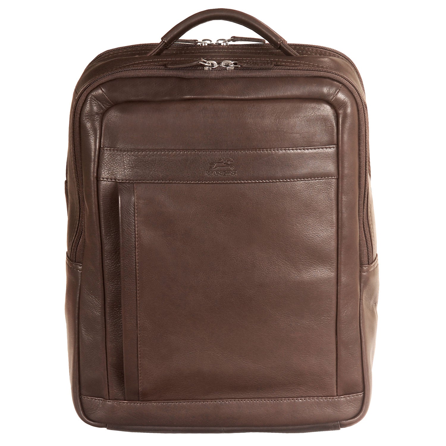 Mancini Leather Backpack for 15.6" Laptop / Tablet, 12" x 5.25" x 15", Brown