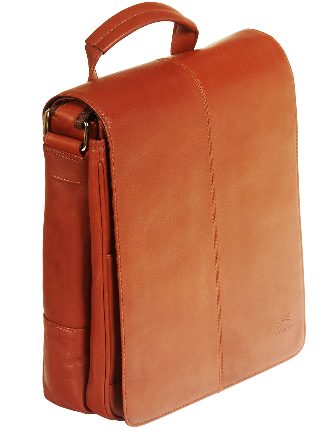 Messenger Style Tablet Bag, 10.5" x 4" x 12", Cognac